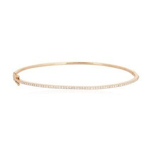 Whisper Thin 14K (or 18k upon request) Rose Gold Diamond Line Bracelet